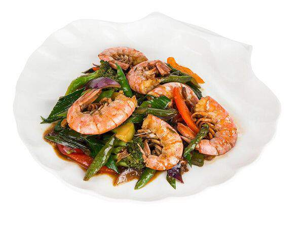 AzianA - Креветки в Хо соусе с овощами
