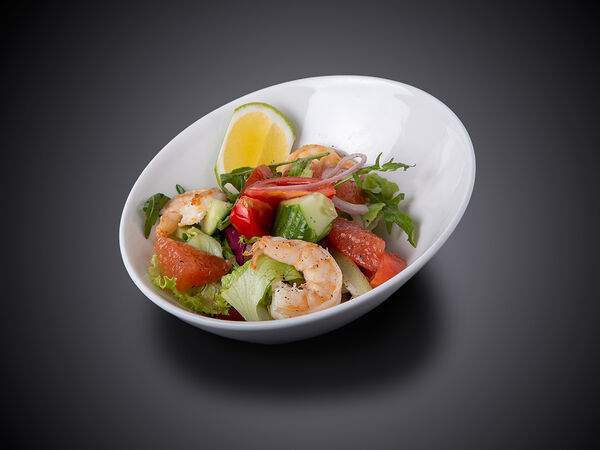 Фудзи - Салат с авокадо, грейпфрутом и креветками