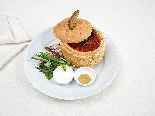 Сенкевич - Фирменный борщ с языком в каравае