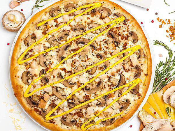 Би Би Суши Пицца - Курица-грибы на тонком тесте