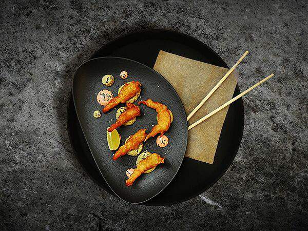 Papaya - Темпурная креветка с соусом васаби