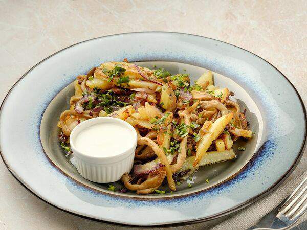 Квеври - Картофель, жаренный с грибами