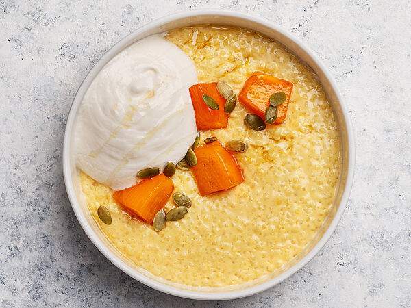 Эклерная: кофе и сладости - Яе Пшенная каша, тыква, хурма