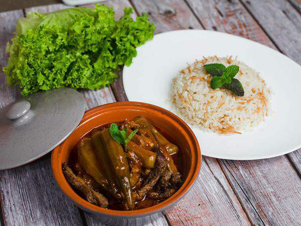 Дубай Фьюжен Арабская кухня - Бамия и рис