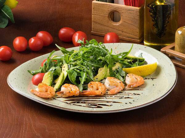 Лимончини - Салат Руккола с креветками