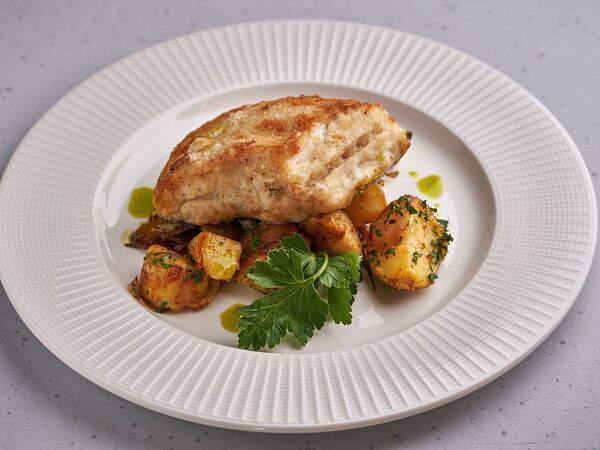 Булгур - Калкан с картофи соте