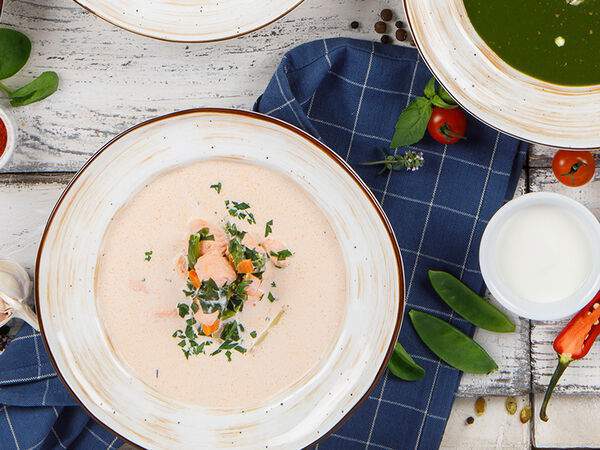 Роял пицца - Сливочный суп с лососем