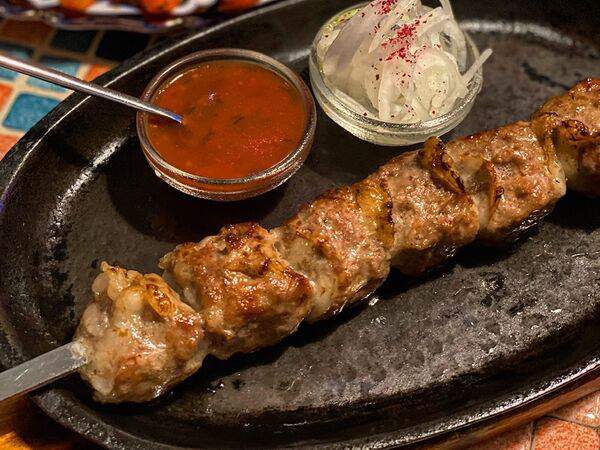 Лагман - Люля-кебаб из говядины в жировой сетке