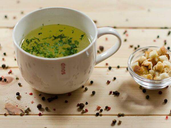 Пицца Сицилия - Бульон куриный с сухариками