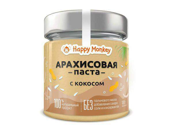 Happy monkey - Арахисовая паста с кокосом