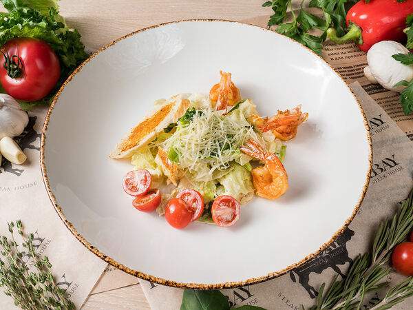 Рибай - Салат Цезарь с креветками