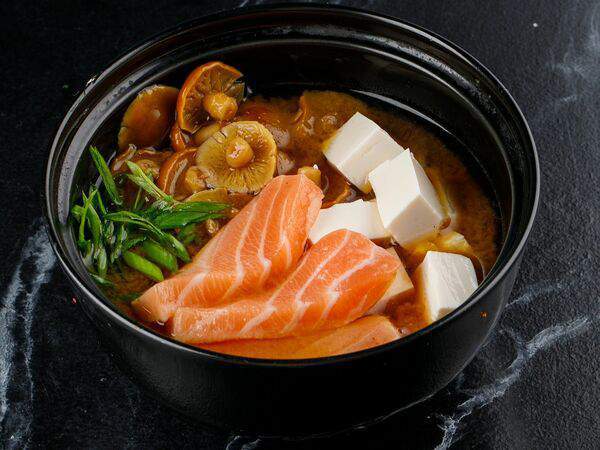 Баклажан Горьковская - Мисо-суп с лососем