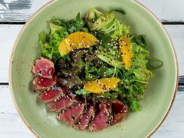 Мама Грузия - Пряный салат с тунцом, имбирем и апельсинами