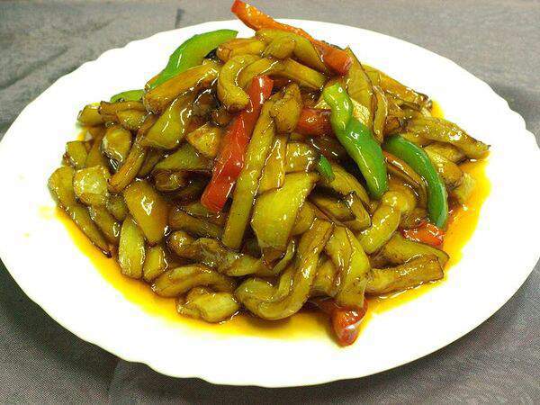 Лунзян - 165/2 Баклажан жареный соломкой в кисло-сладком соусе