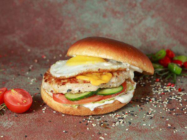 Kitchen Food - Чикен бургер с золотым яичком