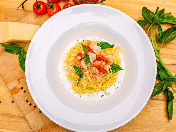 Лето - Альфредо с креветками