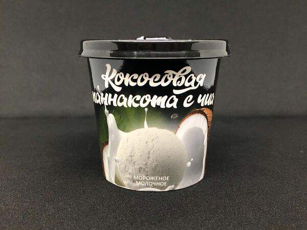 Alcreme - Мороженое в стаканчике Кокосовая паннакота с чиа