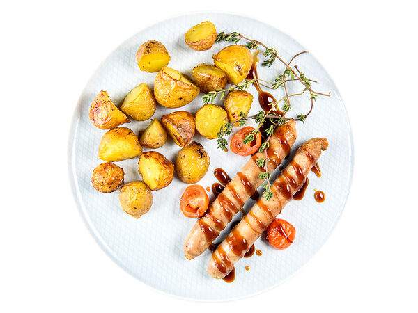 Мандарин - Куриные купаты с беби картофелем