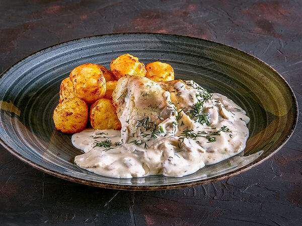 Garage - Филе куриное с ростис и грибным соусом