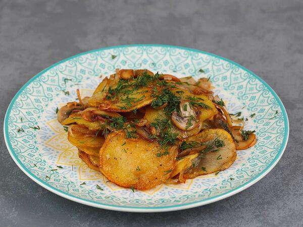 Чайхана восточная сказка - Жареный картофель с грибами