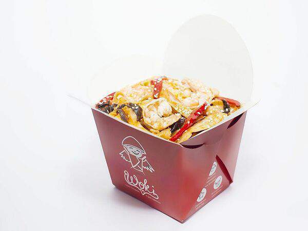 Воки - Вок №2 Удон с морепродуктами в остром соусе кимчи