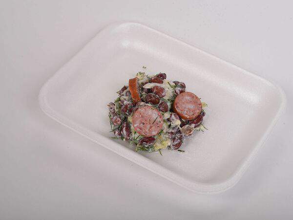 Печёная картошка Семья - Фасоль и швейцарские колбаски