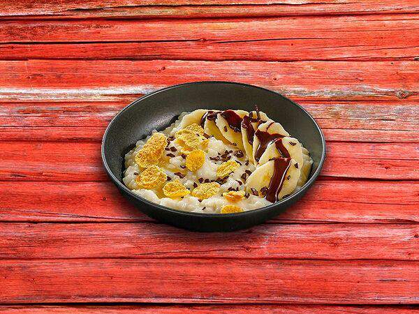 Русские блины - Каша рисовая с бананом и шоколадом