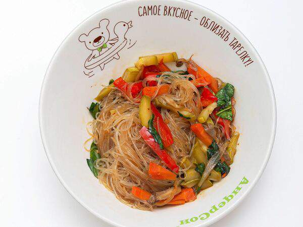 АндерСон - Стеклянная лапша фунчоза с овощами и вешенками в устричном соусе