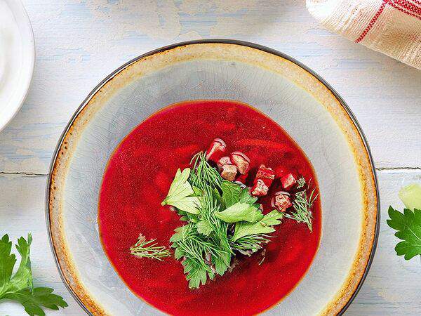 Престо - Борщ с телячьим языком и сметаной