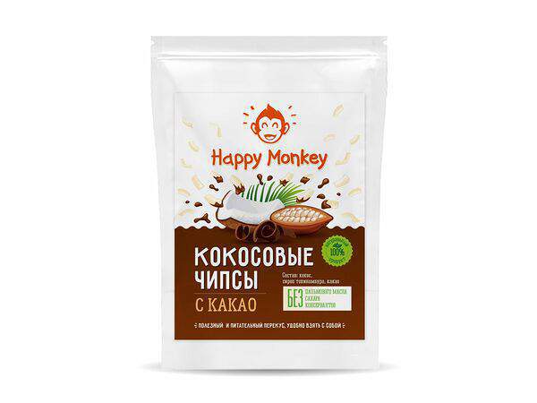 Happy monkey - Кокосовые чипсы с какао