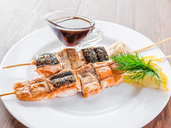 Шашлык-пикник - Шашлык из семги на шпажках