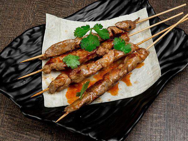 Рамен с уткой - Шашлычок из свинины