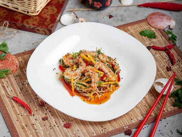 Тайшань - Салат из креветок и манго