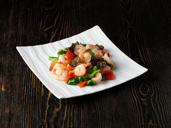 Кунгфу - Креветки жареные с овощами