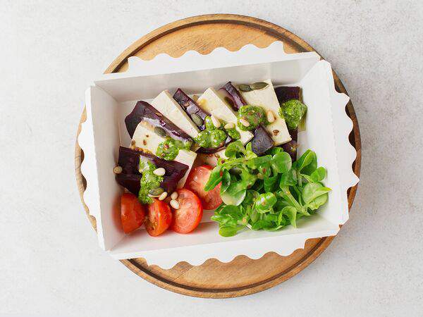 Веган великан - Закуска из сыра тофу со запеченной свеклой