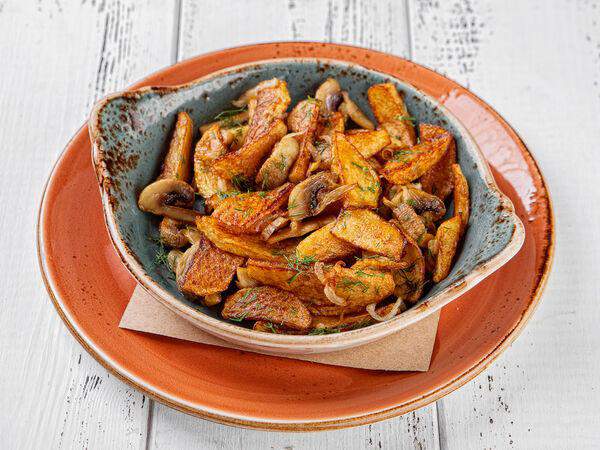 Ткемали - Картофель по-домашнему с грибами и луком