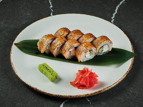 Principle - Ролл с обожженным лососем и тыквенным маслом