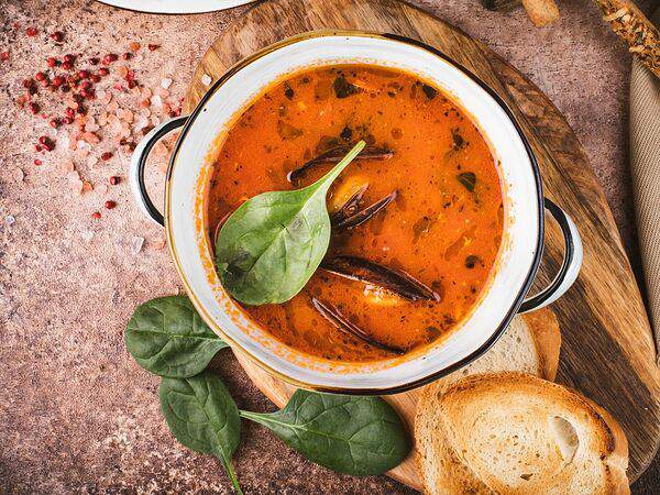 Jesstaurant - Итальянский томатный суп с морскими деликатесами
