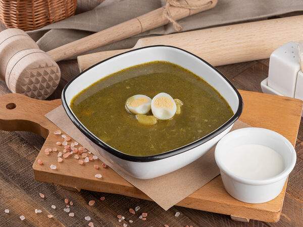 Мука - Щавель с перепелиными яйцами