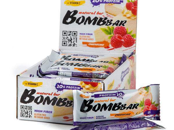 Lazy fox coffee - Батончик протеиновый Малина без сахара Bombbar