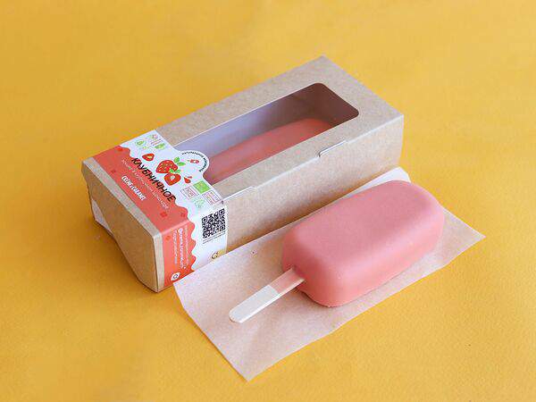 Натуральное мороженое Creme & Caramel - Эскимо Клубничное в клубничном шоколаде