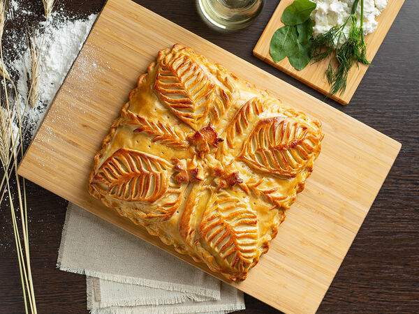 Пироги всем - Русский пирог с творожным сыром и зеленью