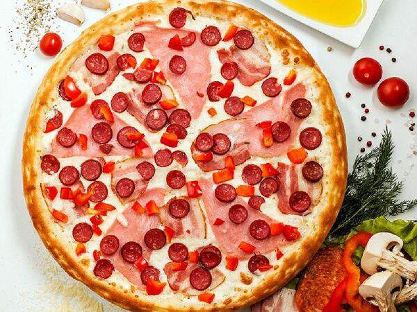 Би Би Суши Пицца - 3 мяса на толстом тесте