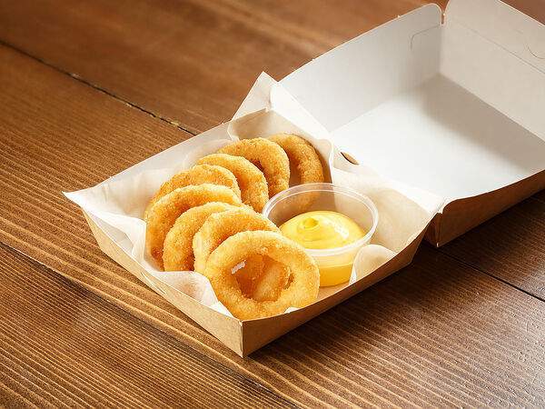 Собака на пене - Луковые кольца фри