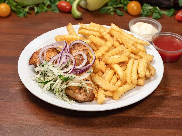 Шашлычкофф - Шашлык из курицы с картофелем фри