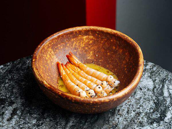 Ronny - Сашими из креветки с соусом из сладких перцев