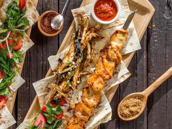 ХочуПури - Шашлык из цыпленка с хрустящими баклажанами