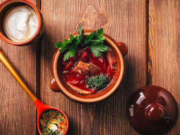 Русская кухня - Борщ с мясом