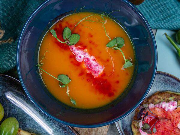 Santa Monica Stereo Cafe - Тыквенный суп с кремом из рикотты