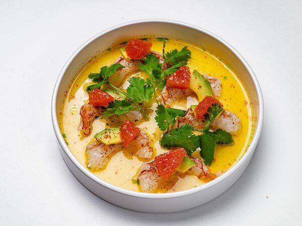 Клево - Татаки из креветки с грейпфрутом